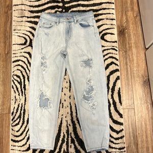 Wild fable high rise distressed light mom jeans